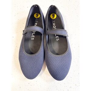 Aerosoles Knit Navy Mary Jane Flats – Size 9 Cottagecore Comfortable Blue